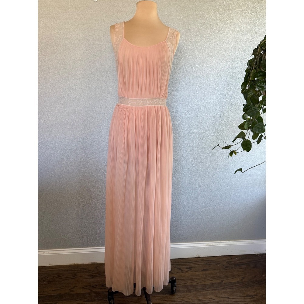 Vintage 50's Roger's Run Proof Pleated Nightgown Size 36 Lace Details